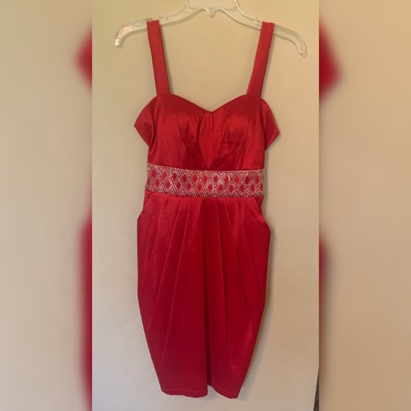 La Scala Short Red Formal Dress, L - Picture 1 of 4
